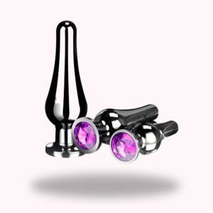 Coffret 3 formats plug anal long noir